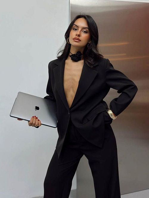 4579-black Толстовка женская черный Girl 