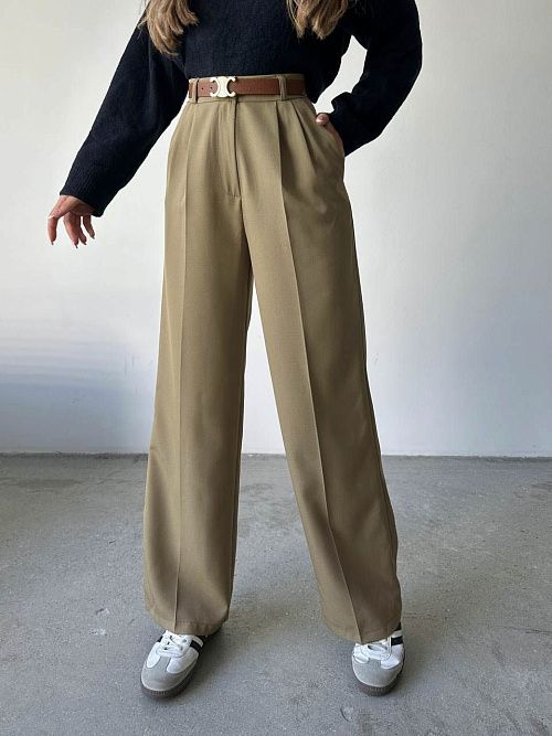 4002-khaki Брюки женские хаки Girl 