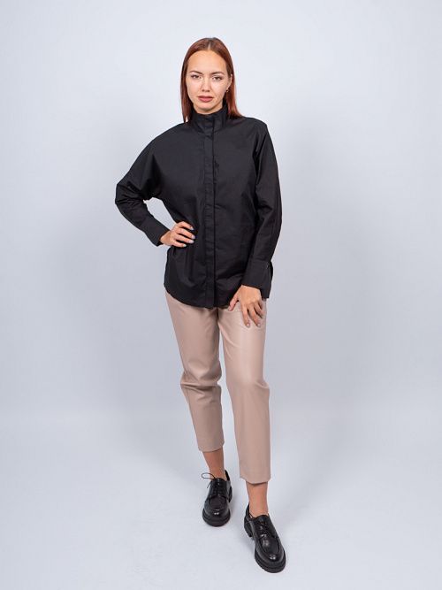 242033 Рубашка женская черный MIRA MIA 