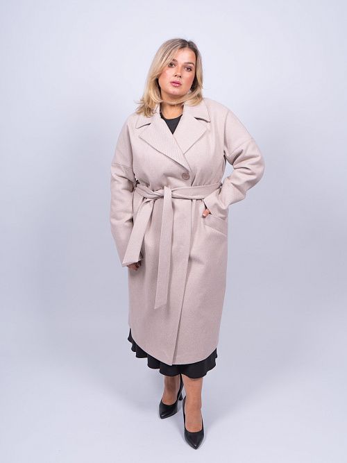 KR-227B/6-Рубчик Пальто женское бежевый 365 