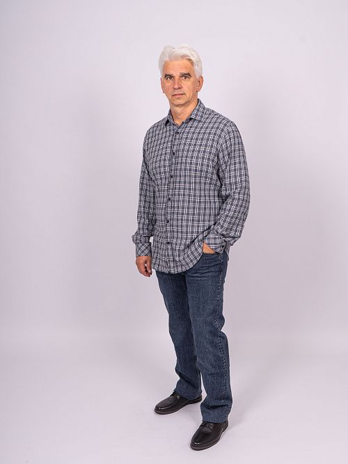 820-1250.P045.Y002.L.XB0301 Рубашка мужская синий LUXOR 