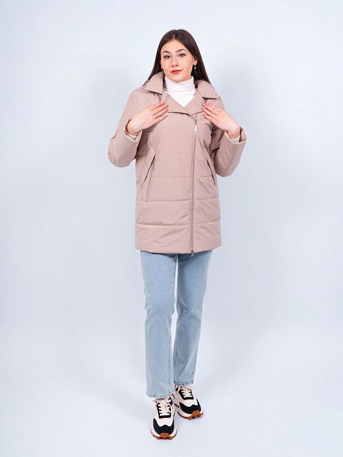 GWC4733I-G234 Куртка удлиненная женская бежевый ICEbear 