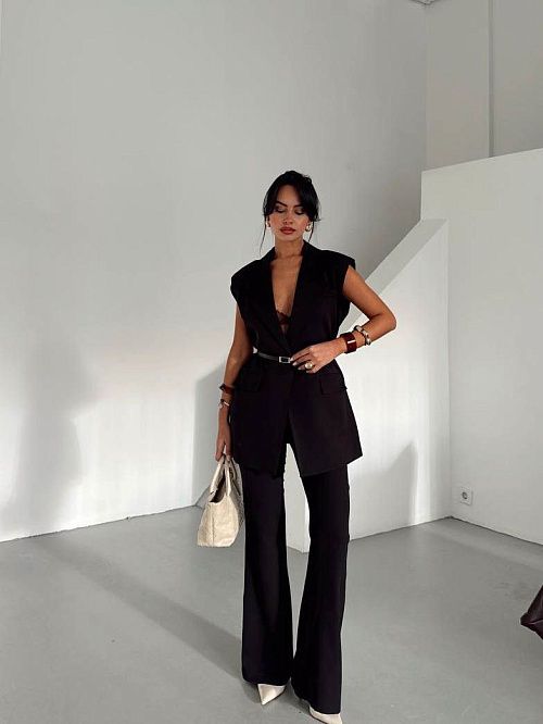 7459 Жилет женский черный GIRL 