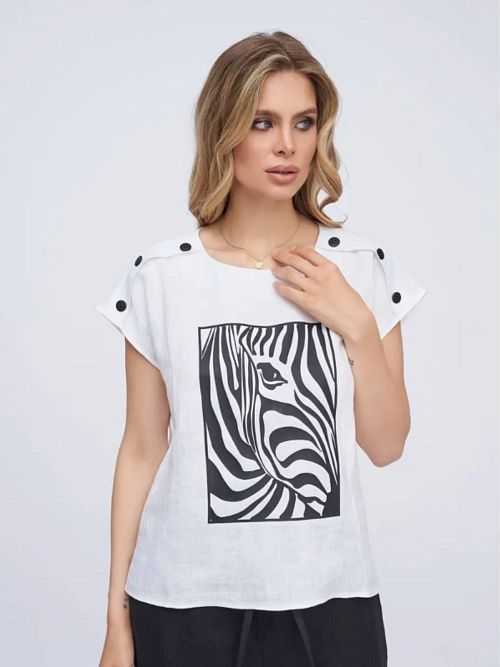 3436А-ИЛ22 Блузка женская белый ELECTRA STYLE 