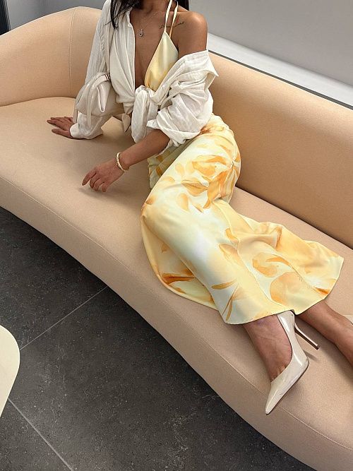 7487 Юбка женская желтый GIRL 