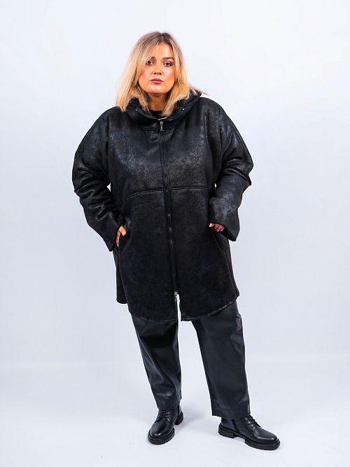 Дубленка Гамбург женская черный ZAR STYLE 