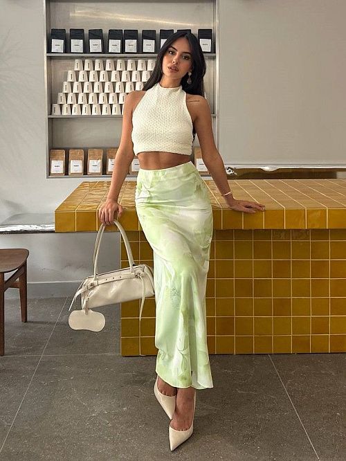 7487 Юбка женская зеленый GIRL 