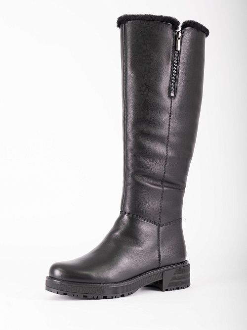 XJU-52247-10A-KW Сапоги женские натуральная кожа черный Madella 