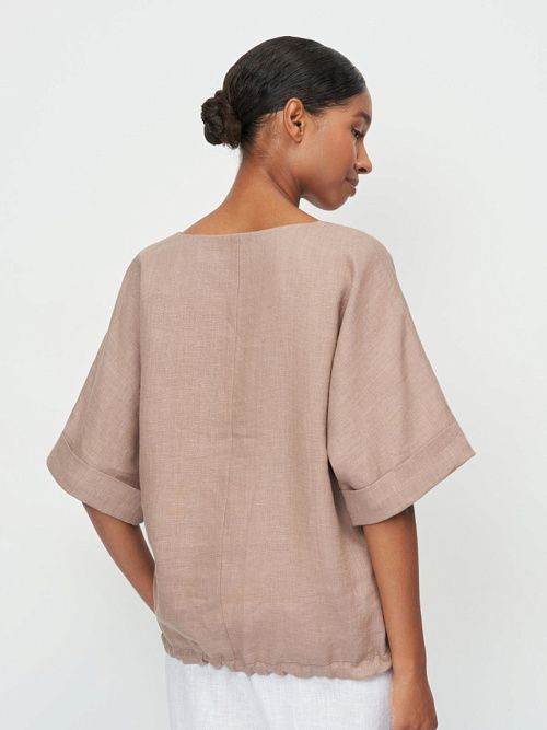 3786-ИЛ23 Блузка женская песочный ELECTRA STYLE 