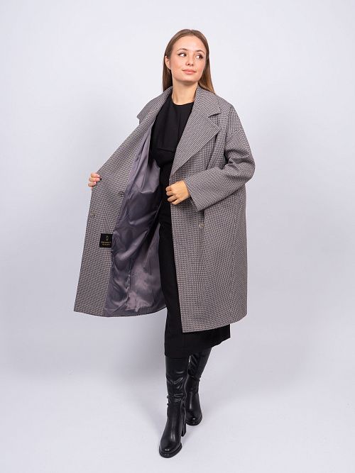 KR-291-Гус.лапка723 Пальто женское серый Sempati 