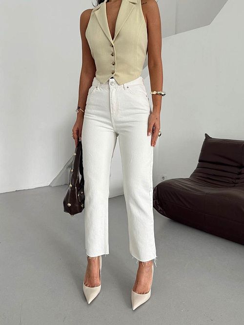 9561 Джинсы женские белый GIRL 