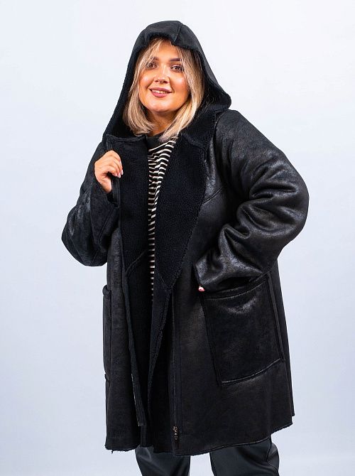 Дубленка Флоренсия женская черный ZAR STYLE 