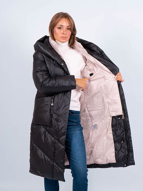 GWD4568I-G901 Пальто женское черный ICEbear 