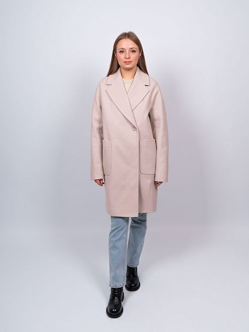 KR-293-Рубчик-6 Пальто женское светло-бежевый 365 