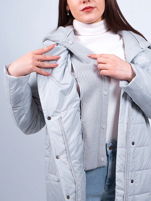 N726115 Пальто утепленное женское серый Baimuni 