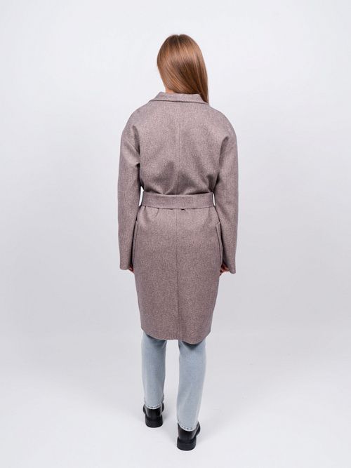 KR-171/8-Рубчик Пальто женское темно-коричневый 365 