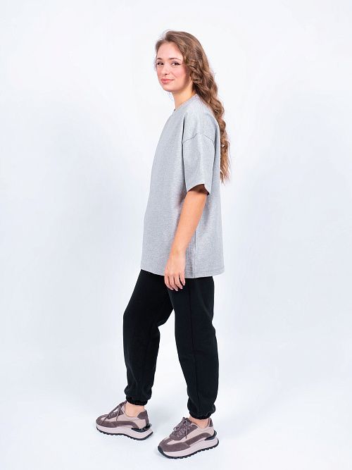 AR006-3 Футболка оверсайз серый меланж 365 