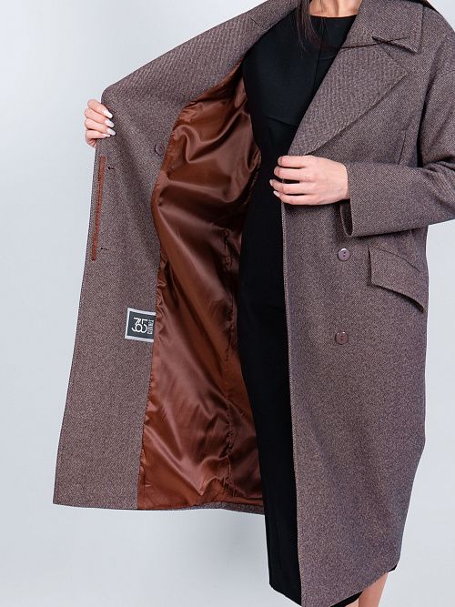 KR-296-МИЛЛ-т.кор Пальто женское темно-коричневый 365 