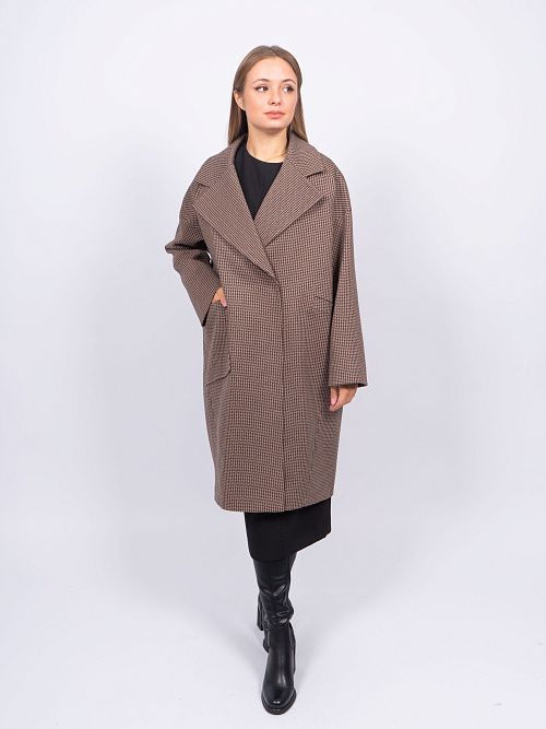 KR-291-Гус.лапка723 Пальто женское темно-коричневый Sempati 