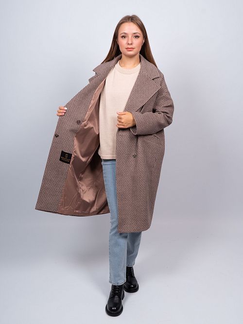 KR-291-Гус.лапка688 Пальто женское бежевый Sempati 