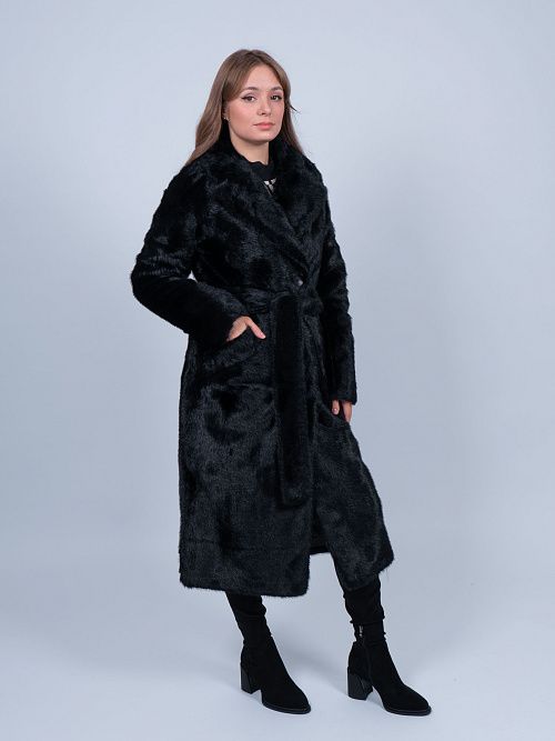 KR-227/4-Норка Шуба женская черный Sempati 