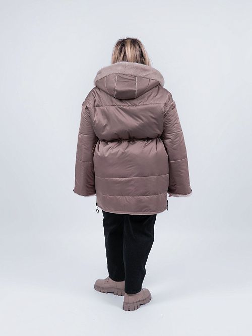 LM9004/2 Куртка женская двухсторонняя коричневый Baimuni 