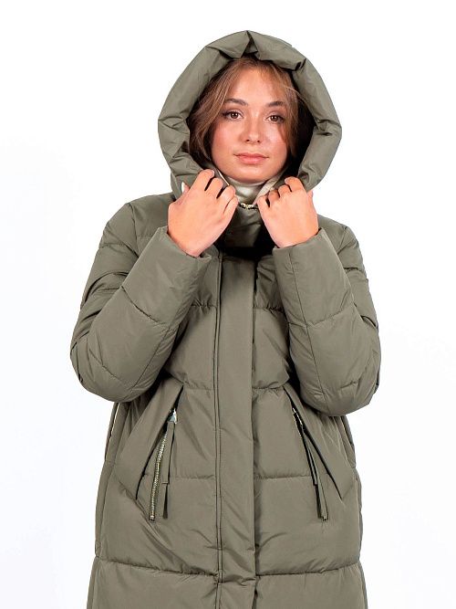 GWD4762I-G686 Пальто женское серо-зеленый ICEbear 