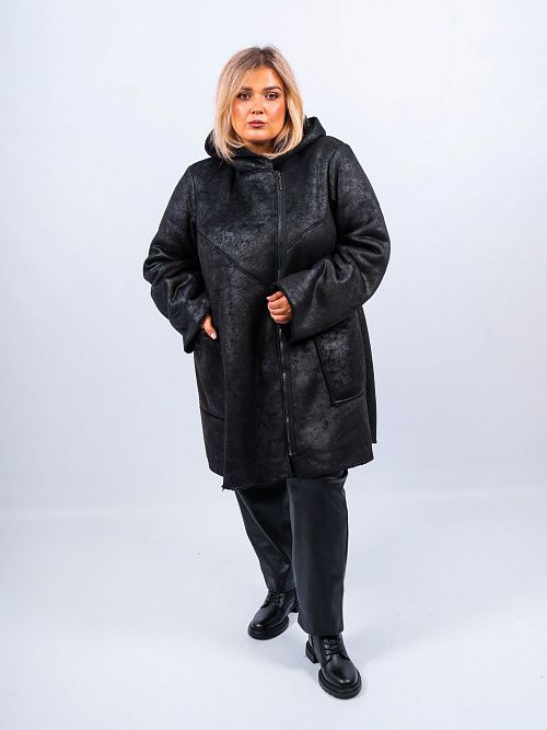 Дубленка Флоренсия женская черный ZAR STYLE 