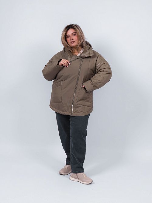 9258-1 Куртка женская зеленый Baimuni 