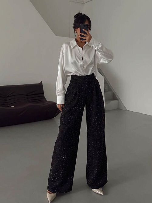 7456 Брюки женские черный GIRL 