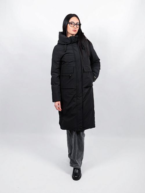 GWD4682I-G901 Пальто женское черный ICEbear 