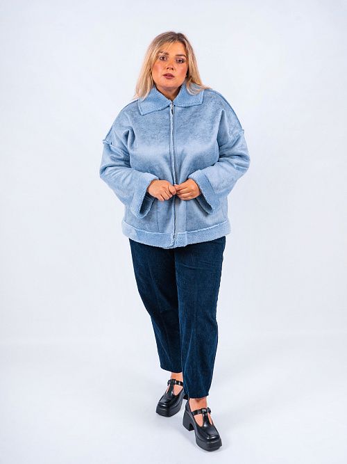 Дубленка Мечта женская голубой ZAR STYLE 