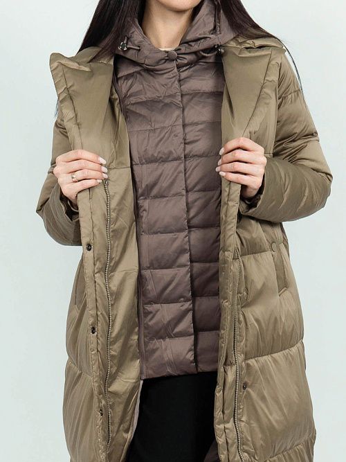 9719/4 Пальто женское зеленый Baimuni 