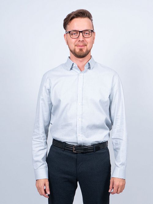 820-1256.C716.Y000.L.B0301 Рубашка мужская голубой LUXOR 