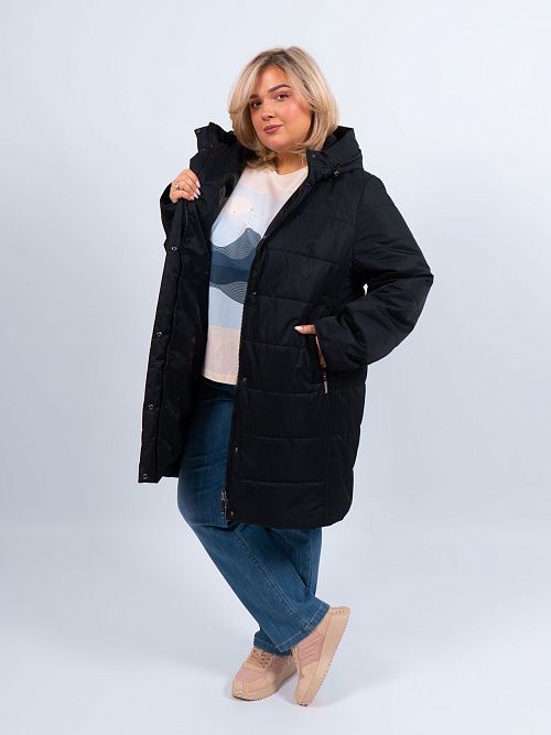 GWC4721I-G901 Пальто утепленное женское черный ICEbear 