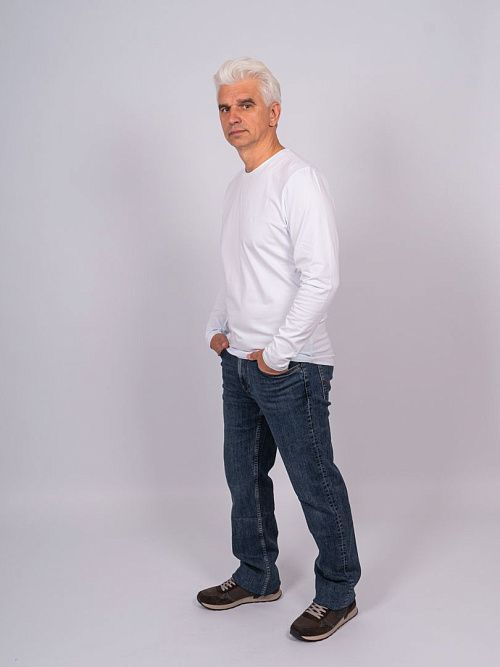 822-0254.O360.Y000.L.W0011 Лонгслив мужской белый LUXOR 