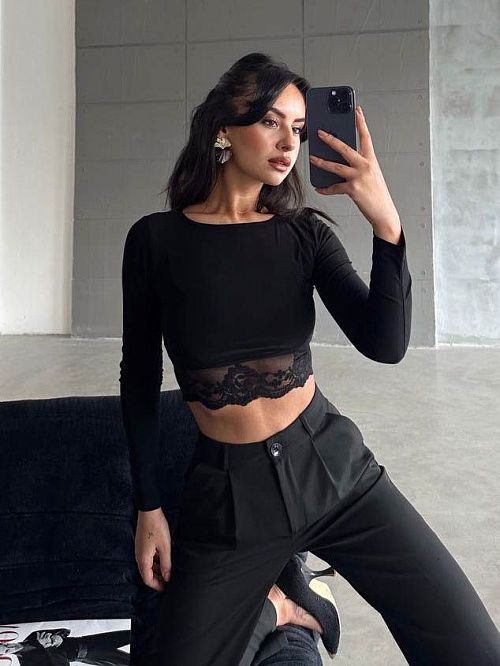 2566 Кофта женская черный GIRL 