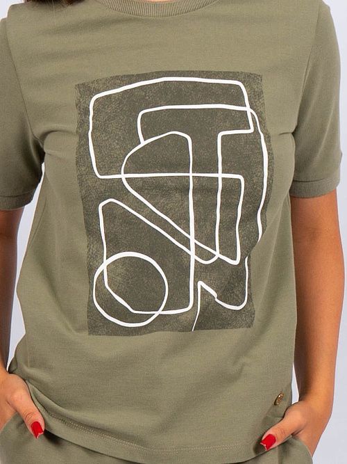 ЕВТ3219/ Футболка женская хаки VERY NEAT 