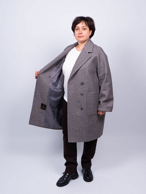 KR-293B-Мал.звезда Пальто женское серый Sempati 