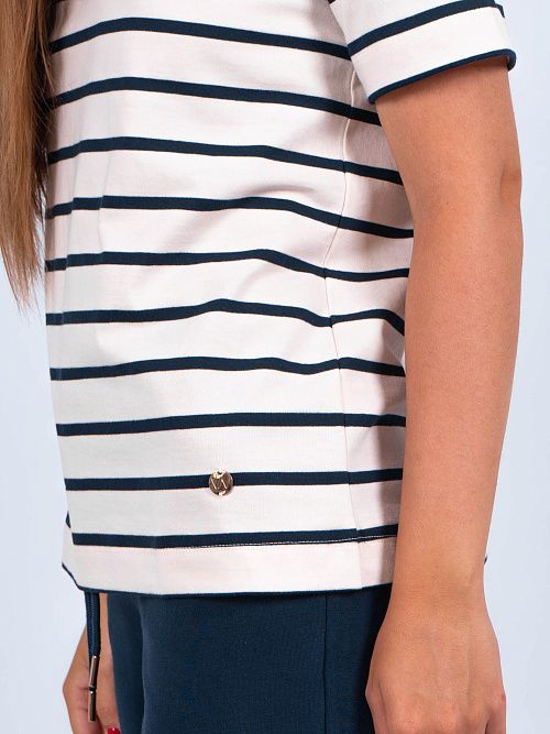 ЕВТ3182/ Футболка женская белый/полоска VERY NEAT 