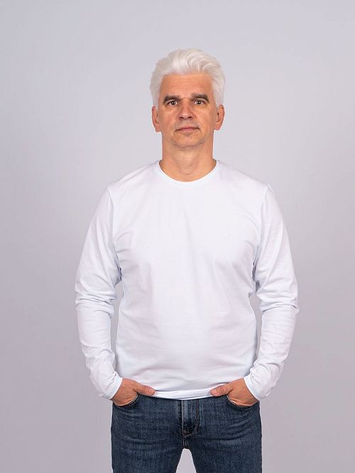 822-0254.O360.Y000.L.W0011 Лонгслив мужской белый LUXOR 