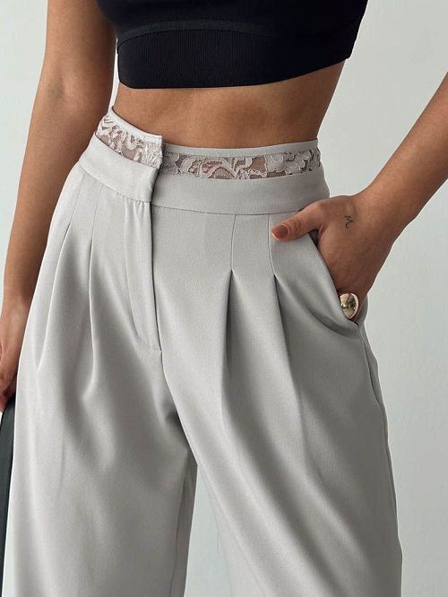 7453 Брюки женские серый GIRL 