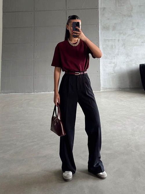 4002-black Брюки женские черный Girl 