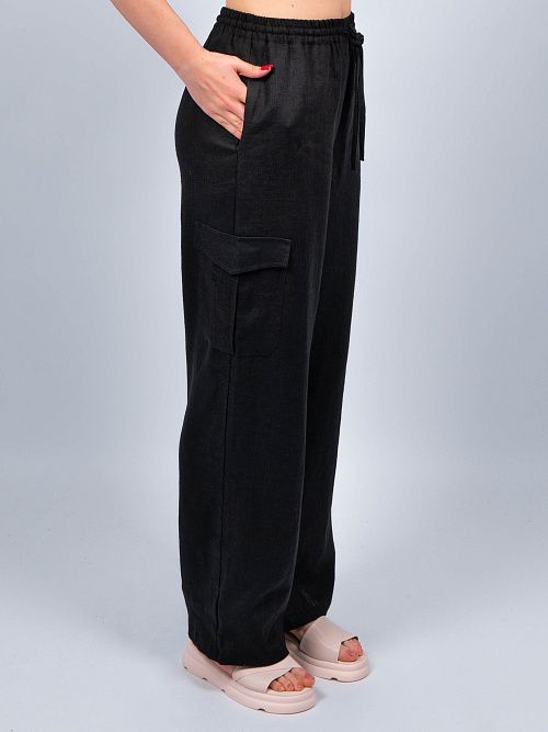 КЛ-8025-ИЛ24 Брюки женские черный ELECTRA STYLE 