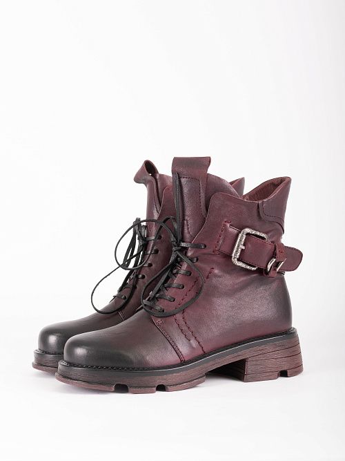 JA059-S359-P1318 Ботинки женские натуральная кожа бордовый 365 