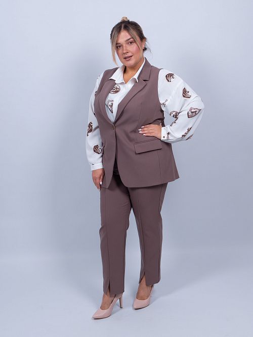 L232-6116-62/76 Жилет классический женский какао LADY SHARM 