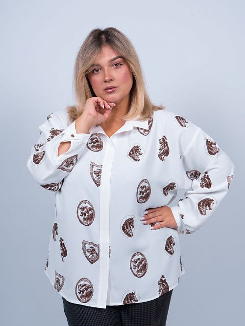 33-020269-1731-01 Блуза Люси женская белый КЛЮКVА 