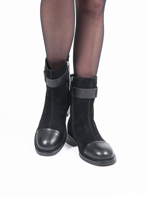 JA291-X57-P1386M Ботинки женские натуральная кожа черный 365 