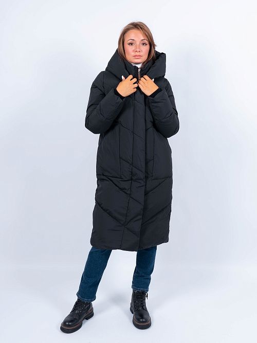 GWD4713I-G901 Пальто женское черный PURELIFE 