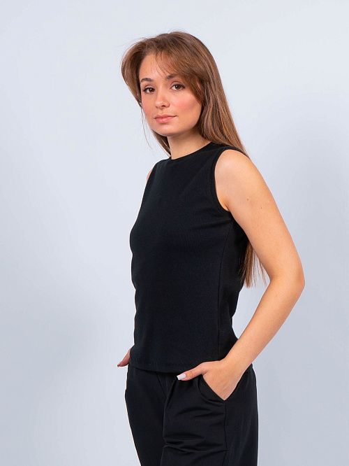 ЕВТ3037/24/4 Майка женская черный VERY NEAT 